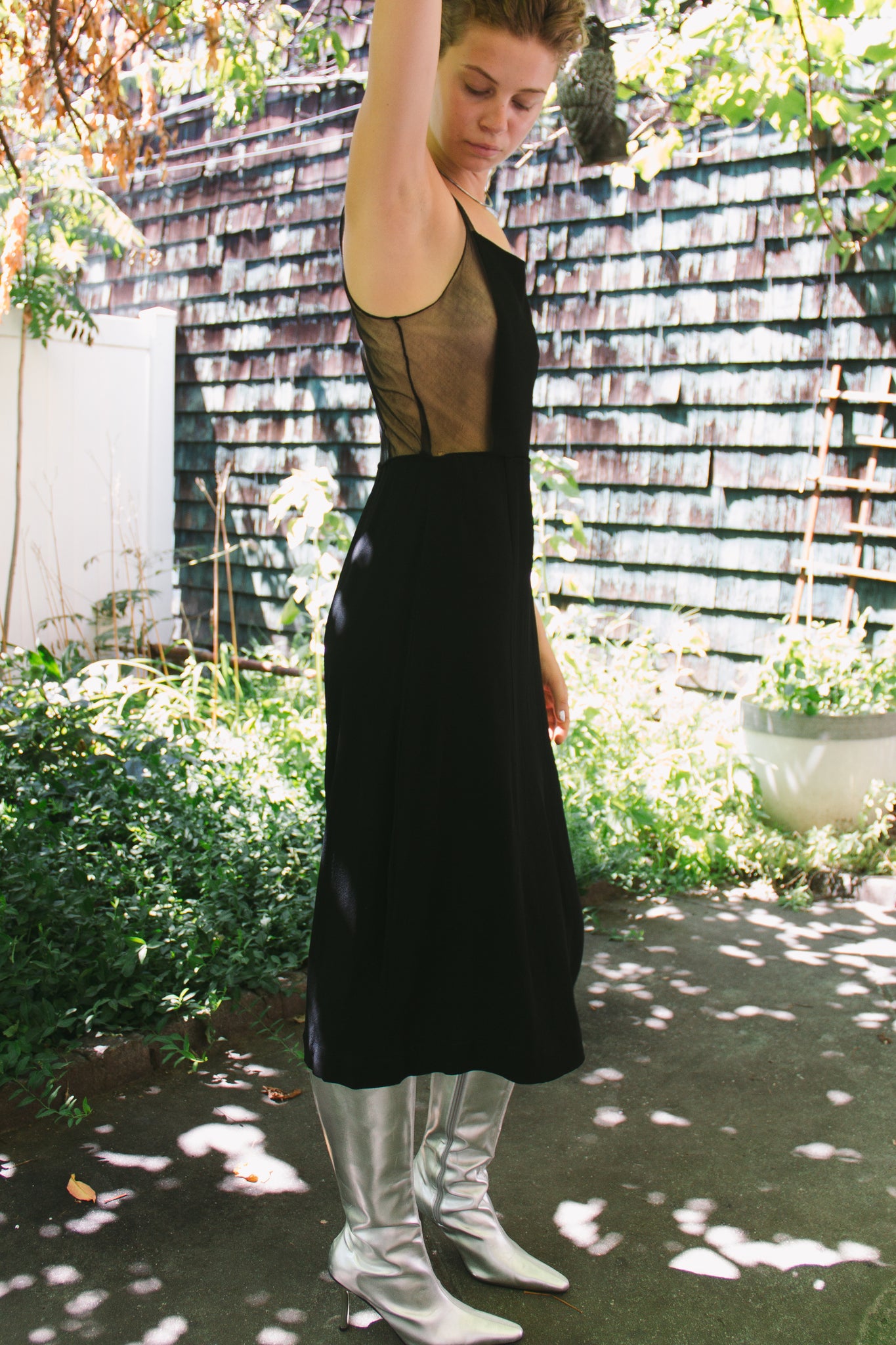 20s Crepe Apron Dress