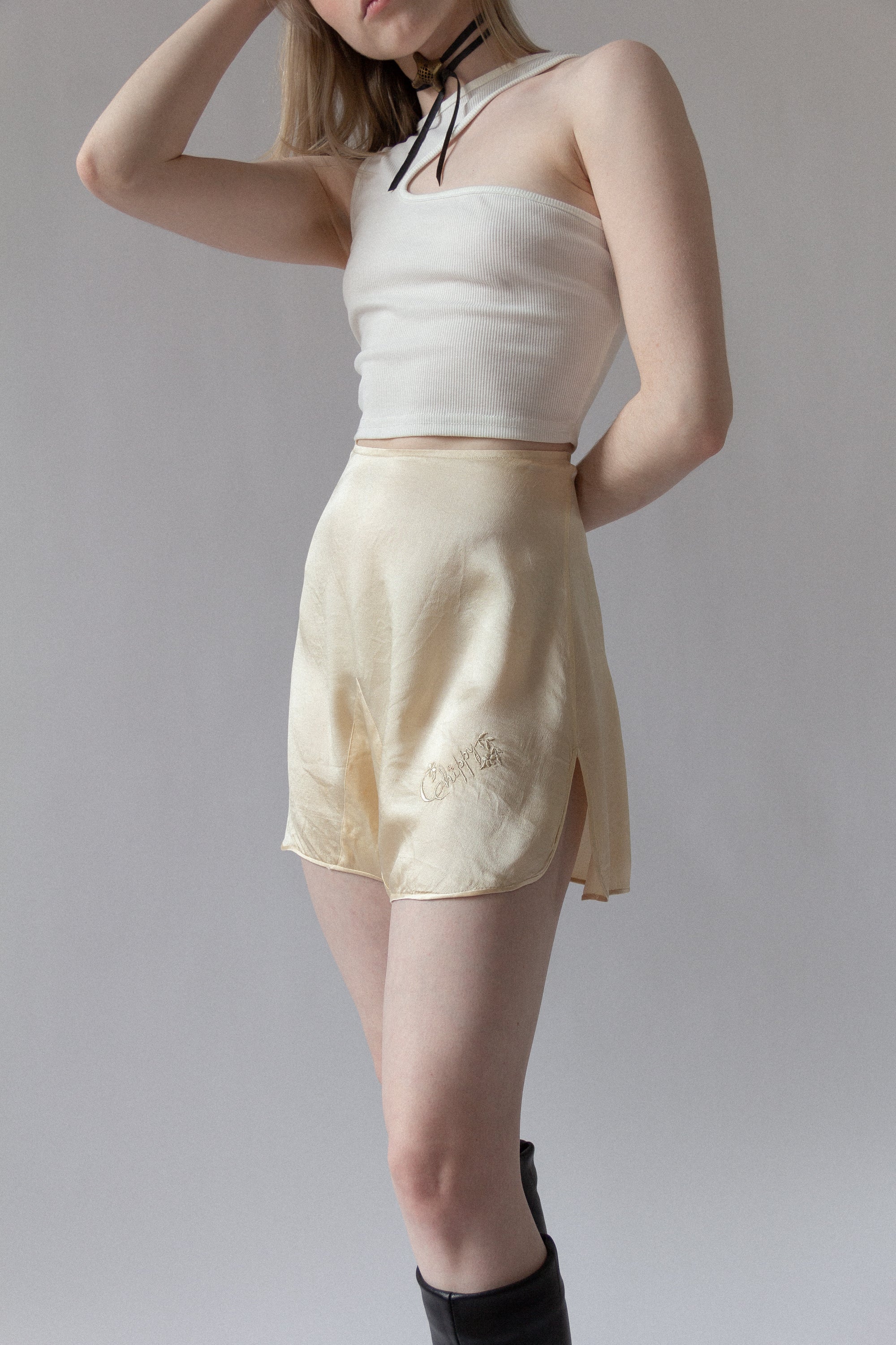20s Silk Bridal Tap Shorts | XS