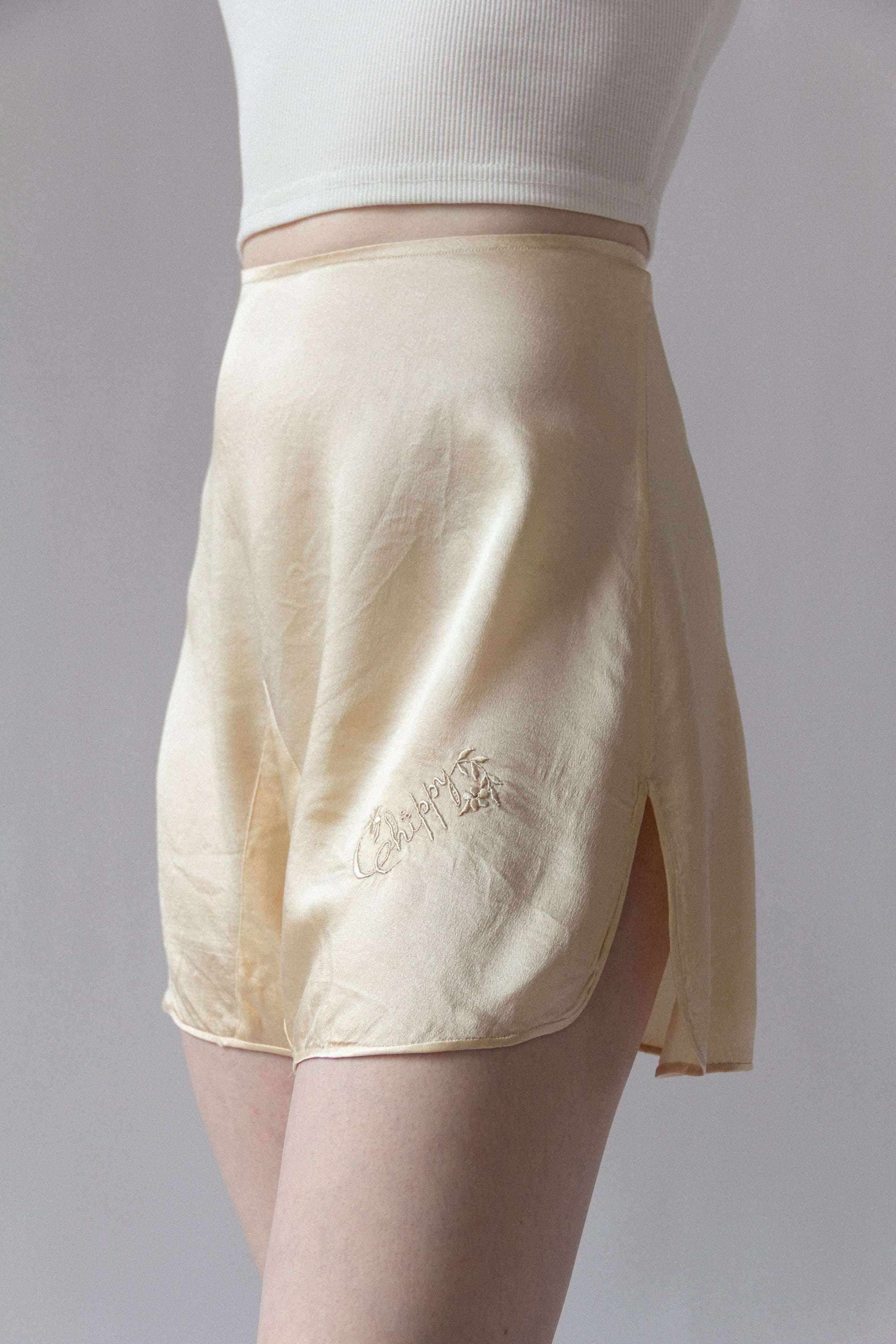 20s Silk Bridal Tap Shorts | XS