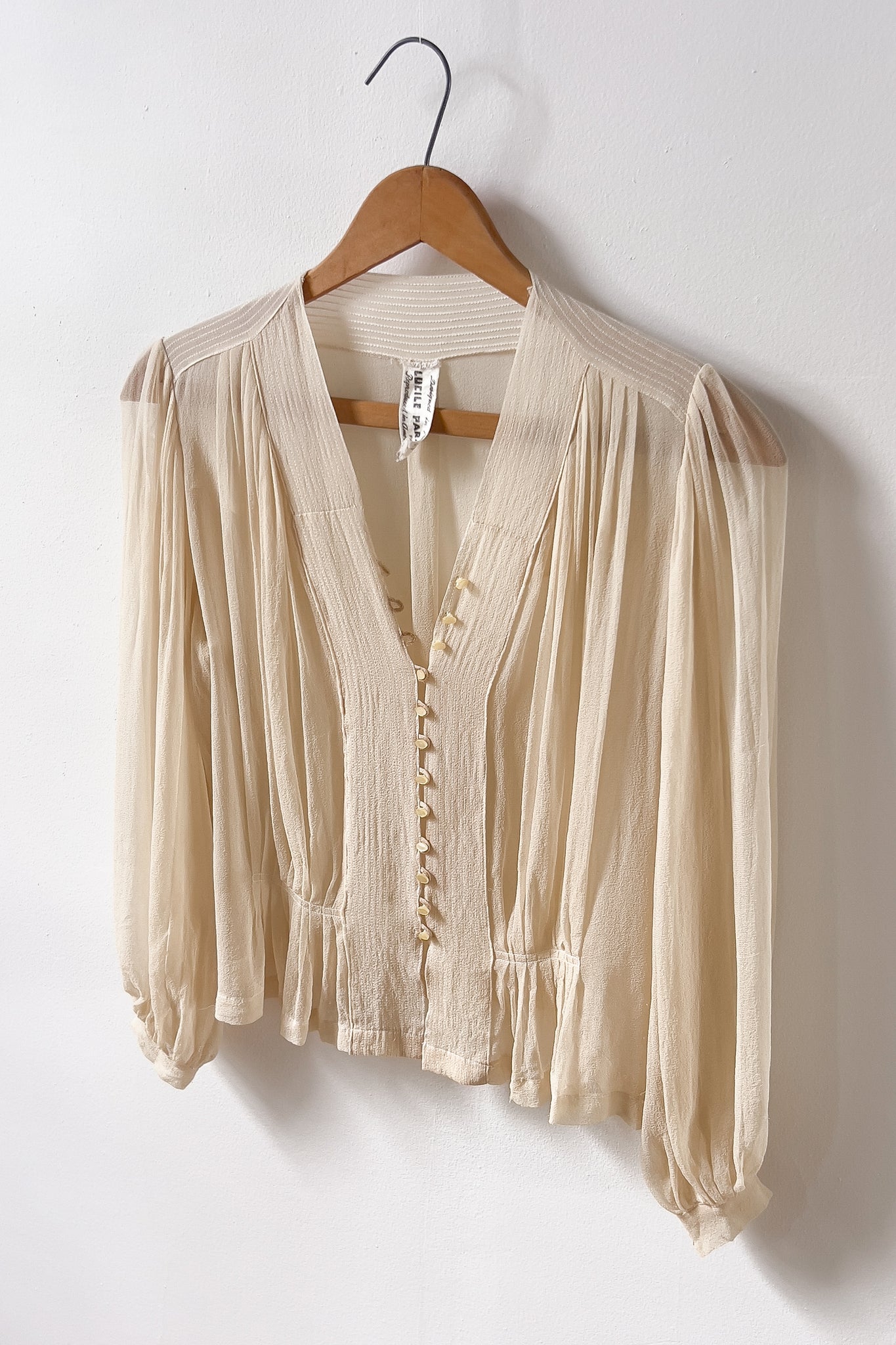 30s Paray Silk Chiffon Blouse