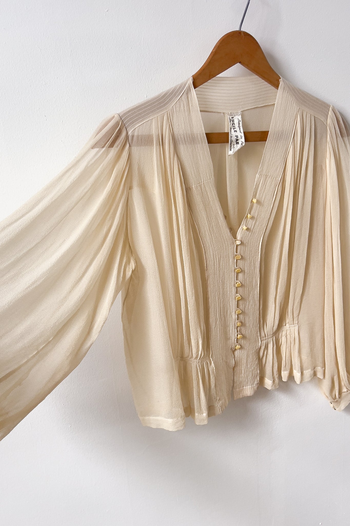 30s Paray Silk Chiffon Blouse