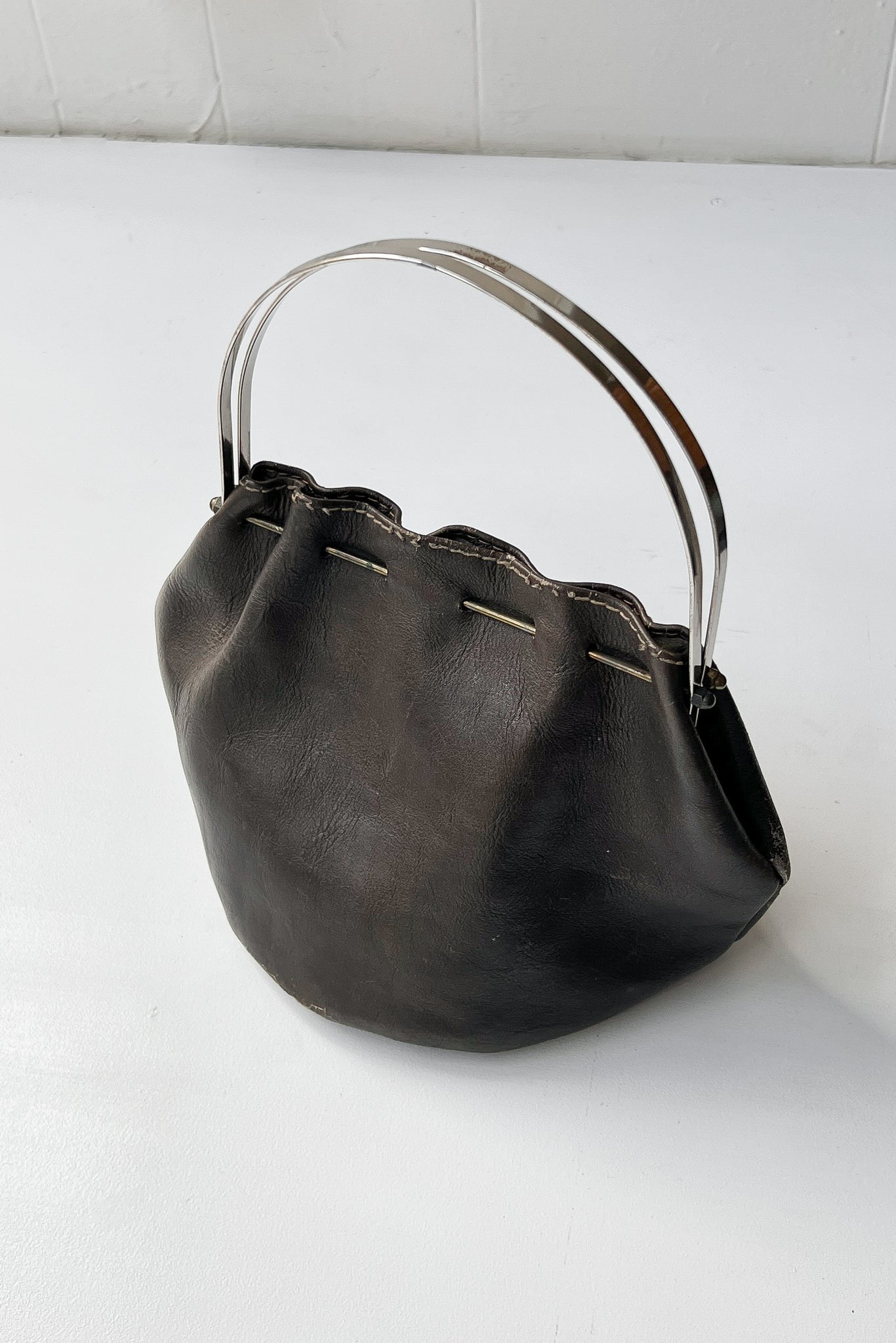 40s Metal Frame Leather Bag