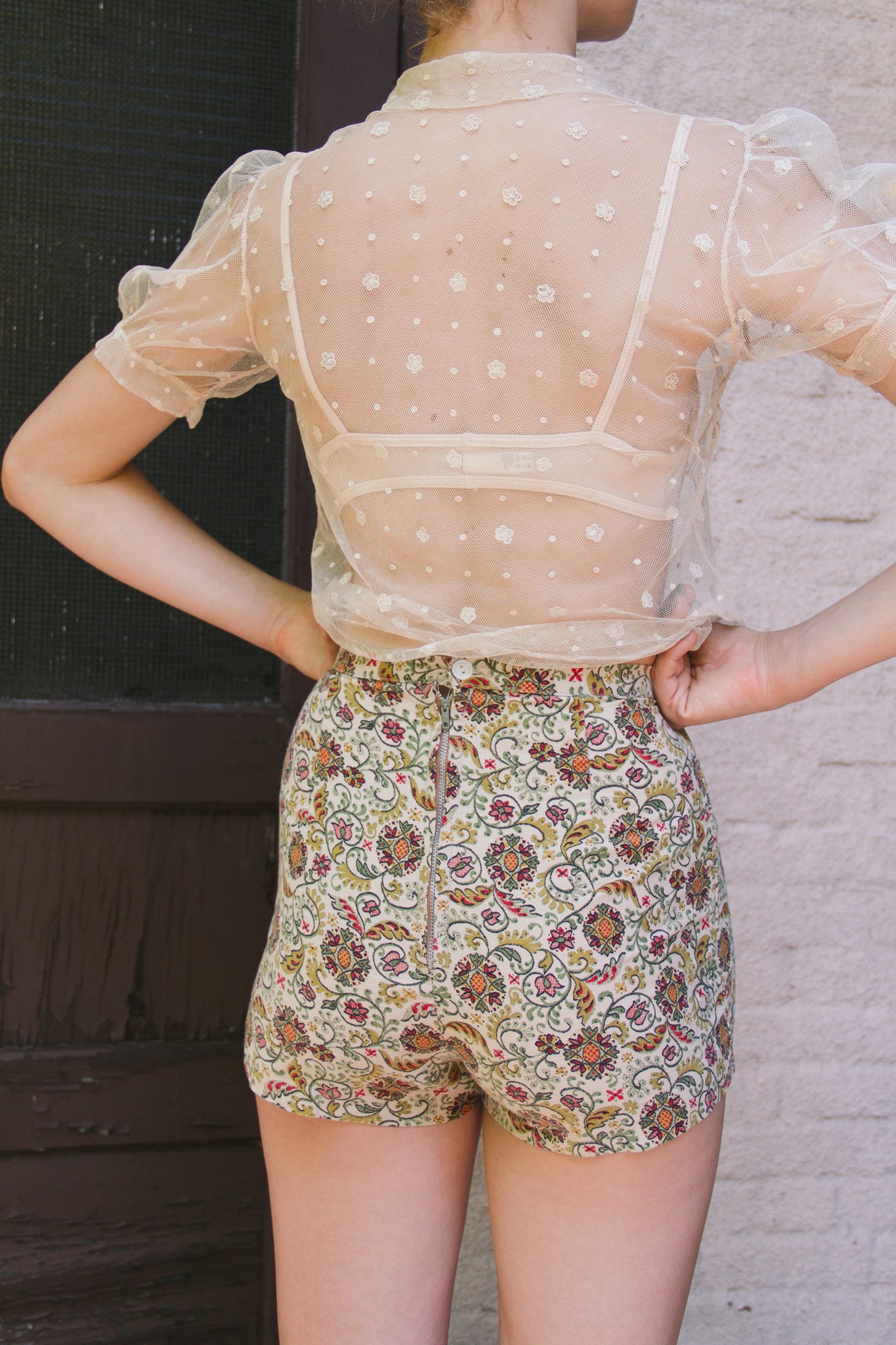 Calico Sackcloth Shorts | sz 24