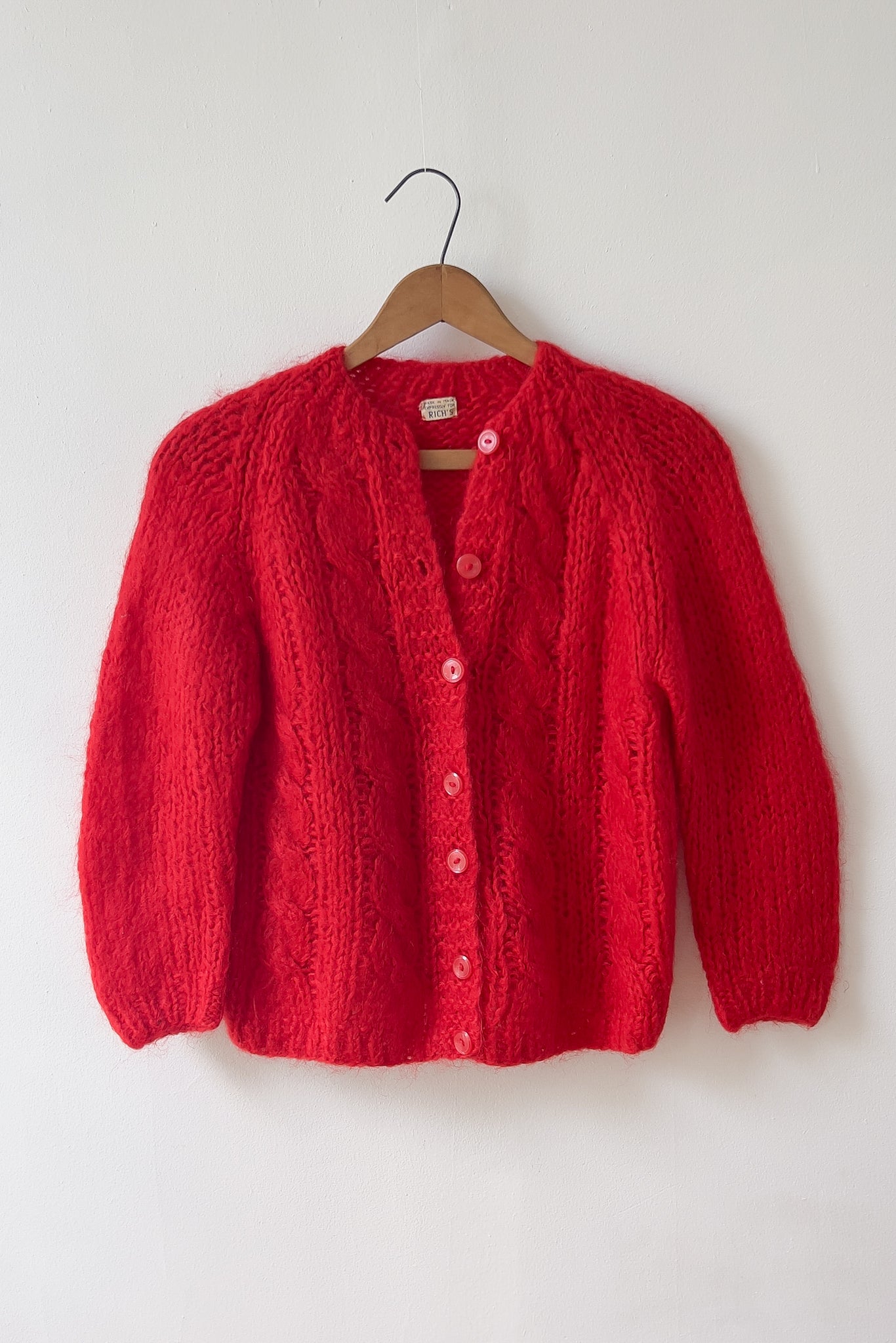 50s Italian Tomato Red Mohair