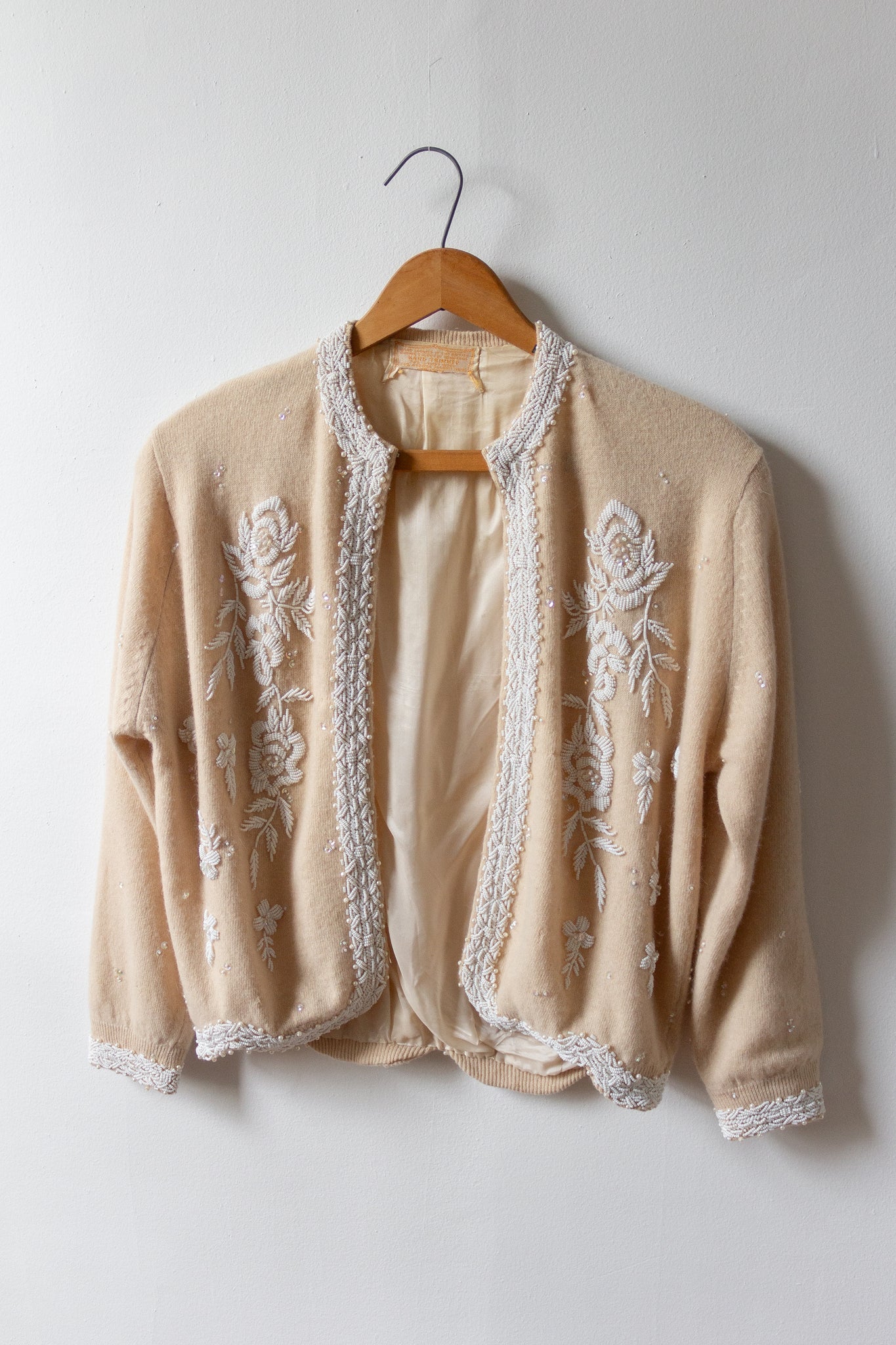 50s Lambswool Beaded Cardigan