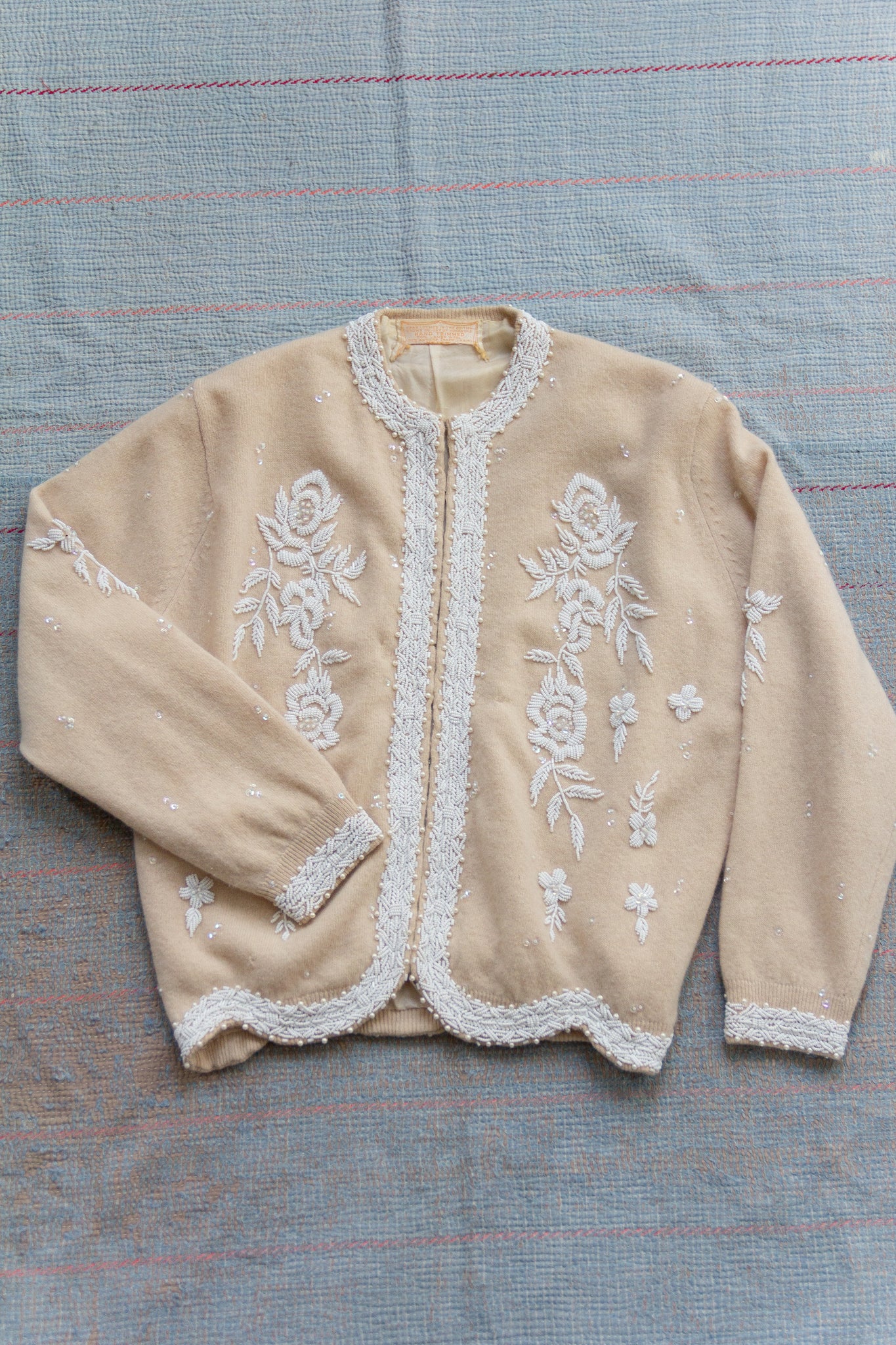 50s Lambswool Beaded Cardigan