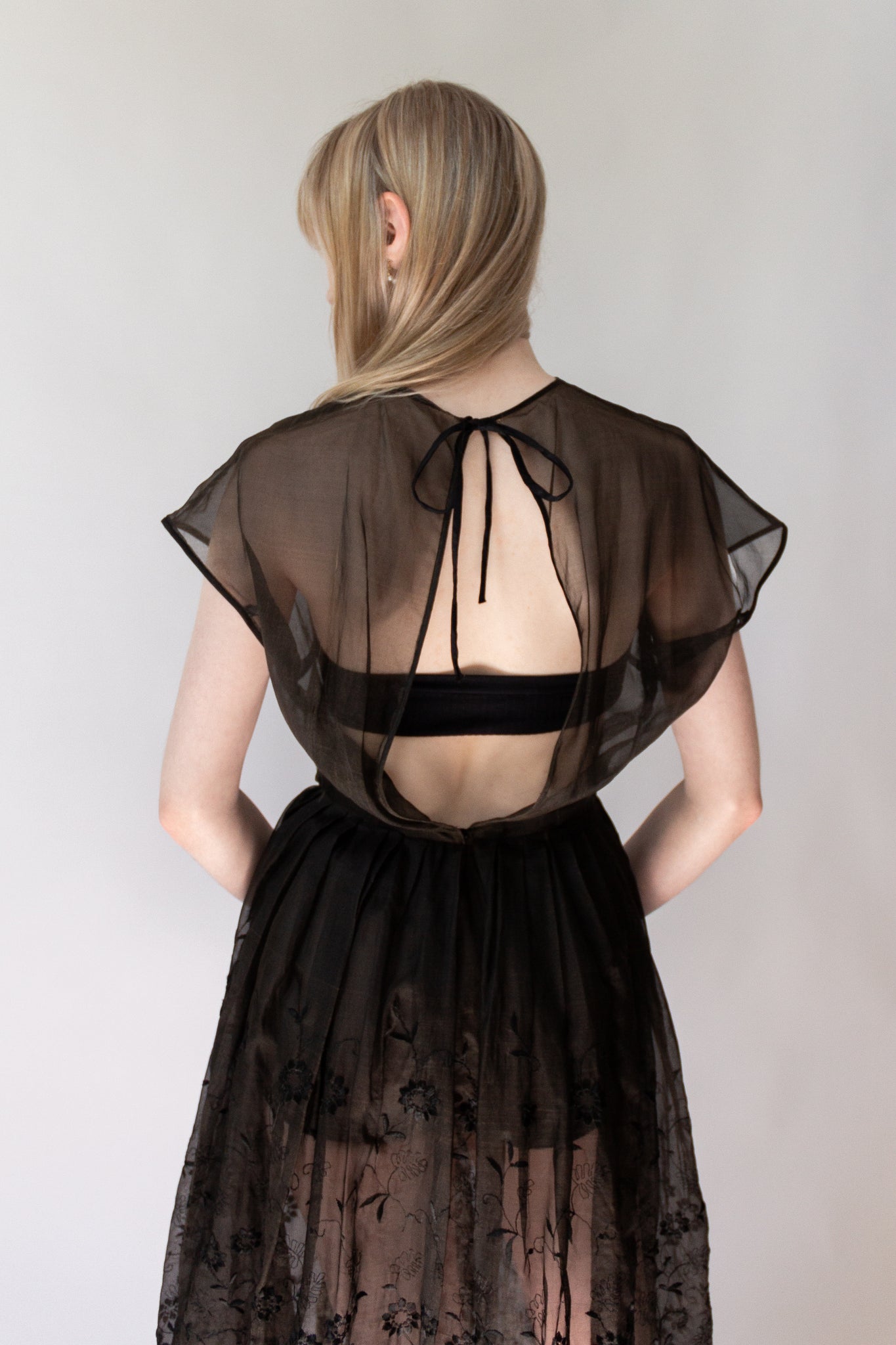 50s Sheer Organza Dress | sz 2