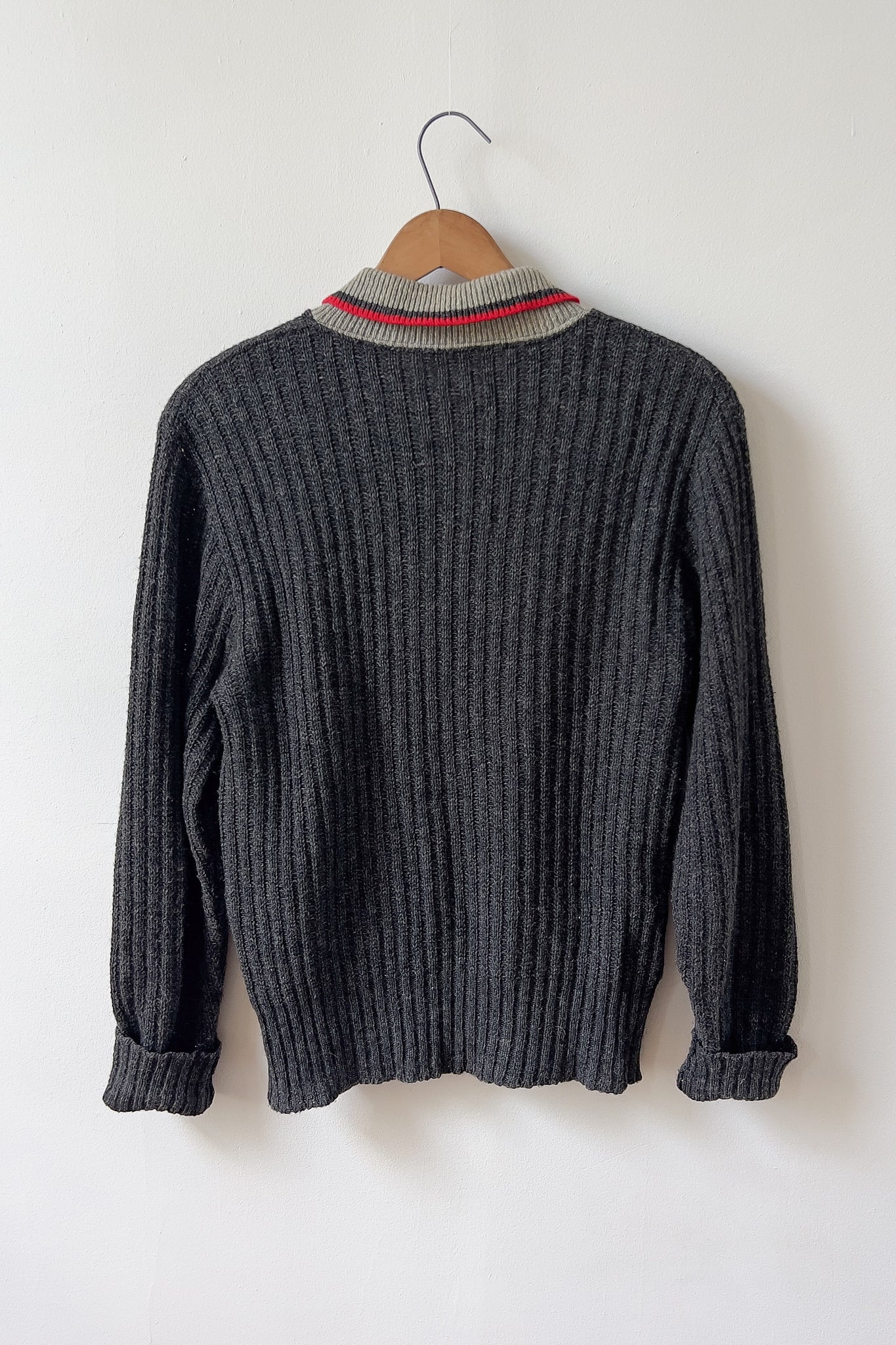 50s Wool Grandpa Polo Knit