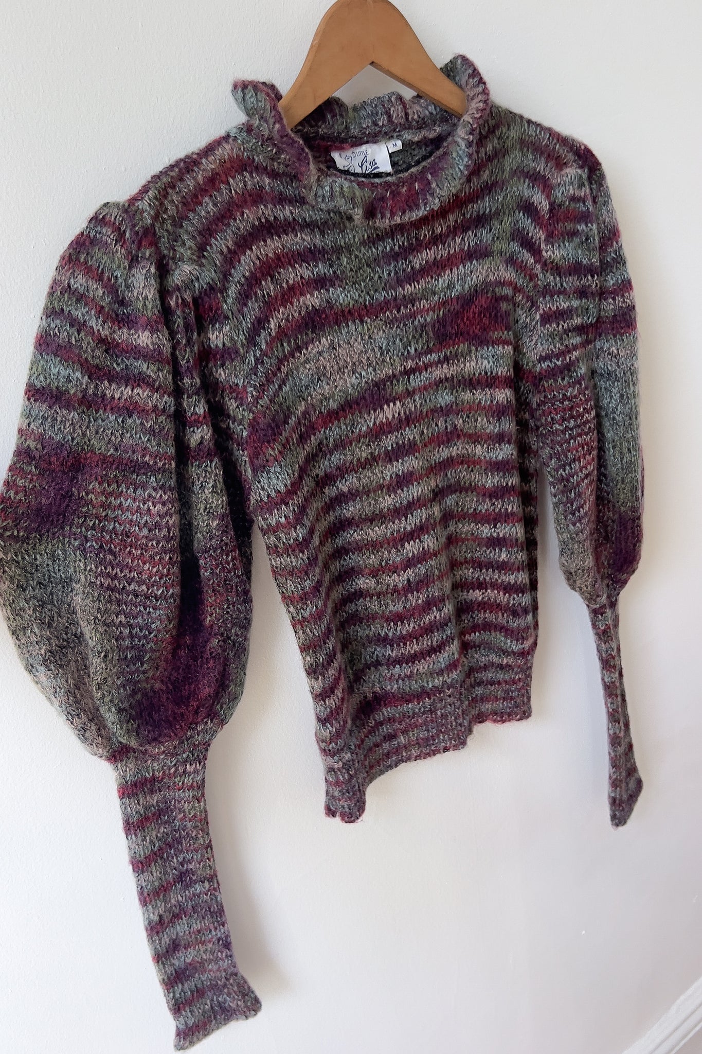 70s Mutton Sleeve Plum Knit