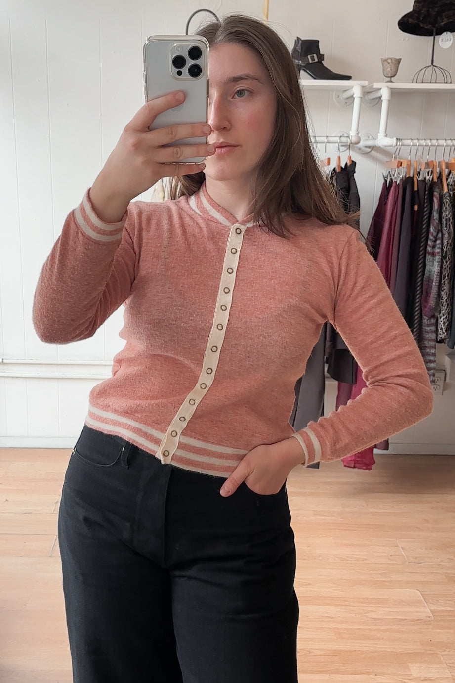 70s Snap Ringer Cardigan