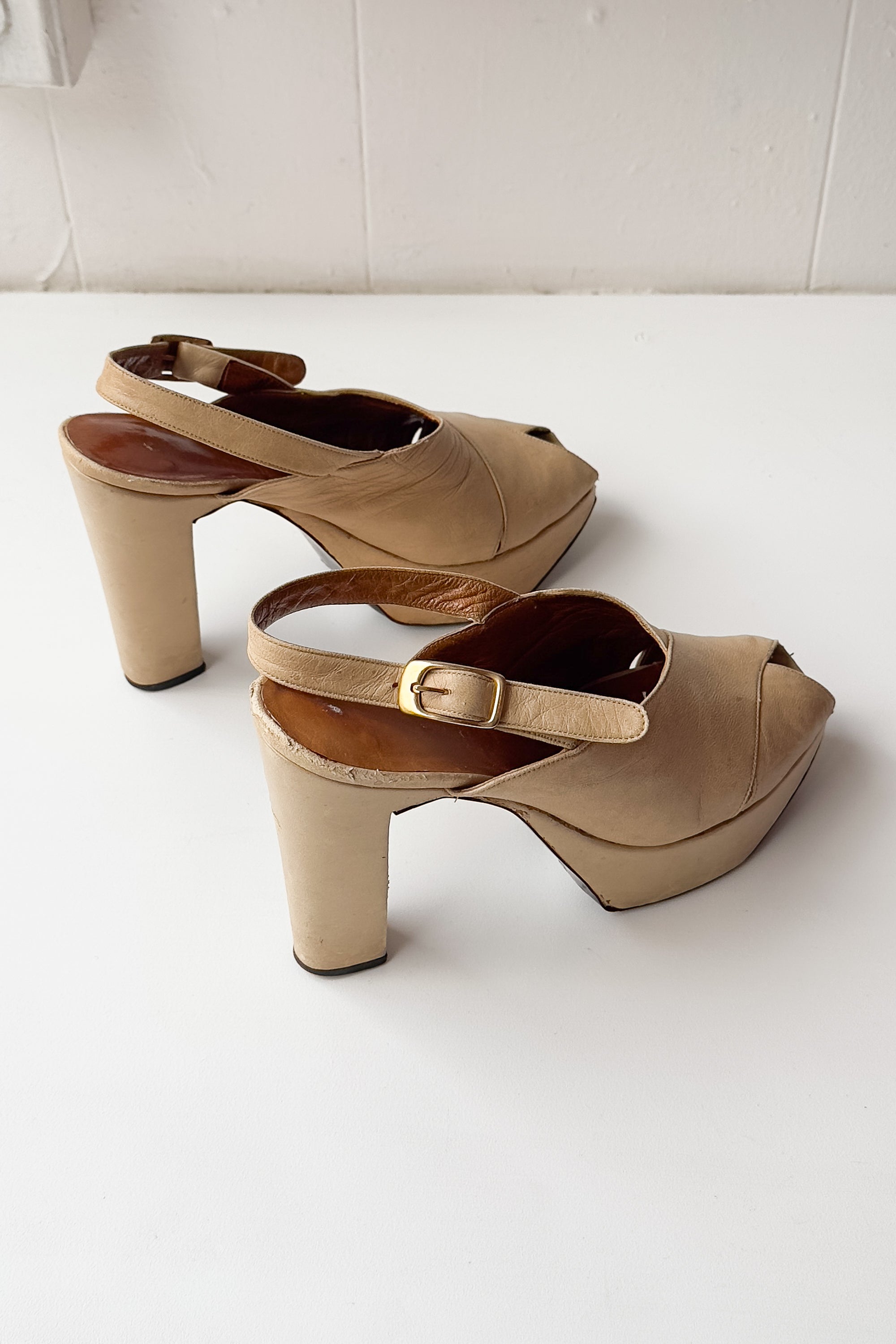 70s Leather 5" Platforms | 6.5/7