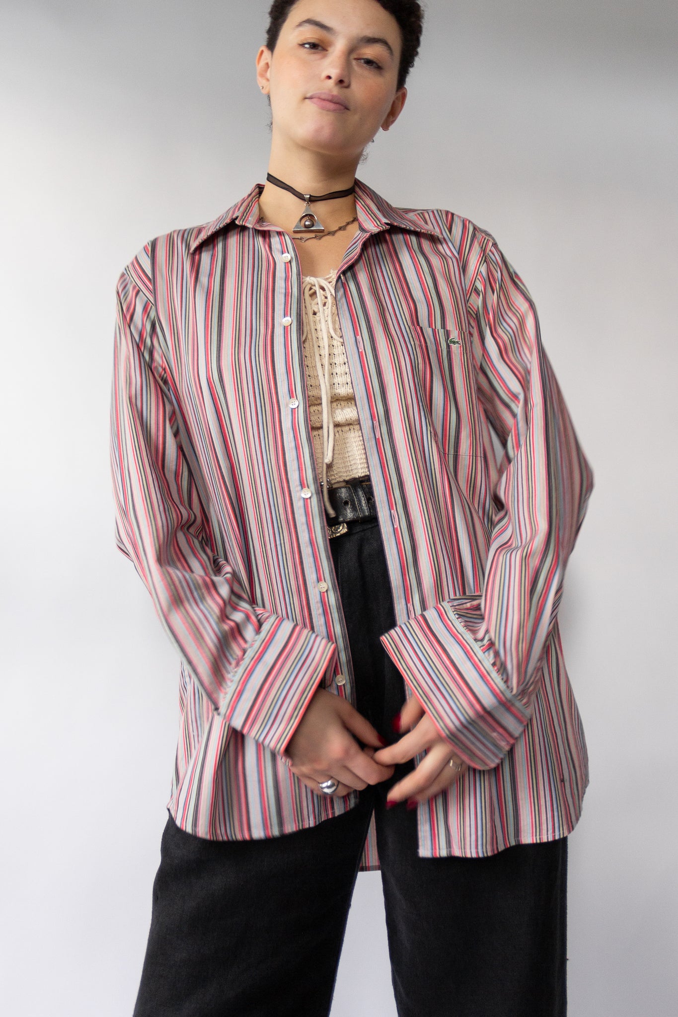 80s Lacoste Color Stripe Shirt
