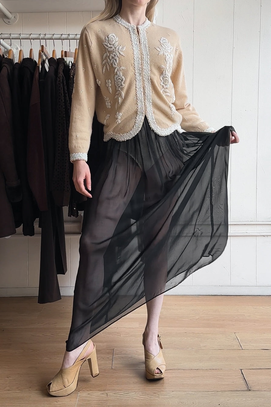 Antique Onyx Sheer Skirt | XS