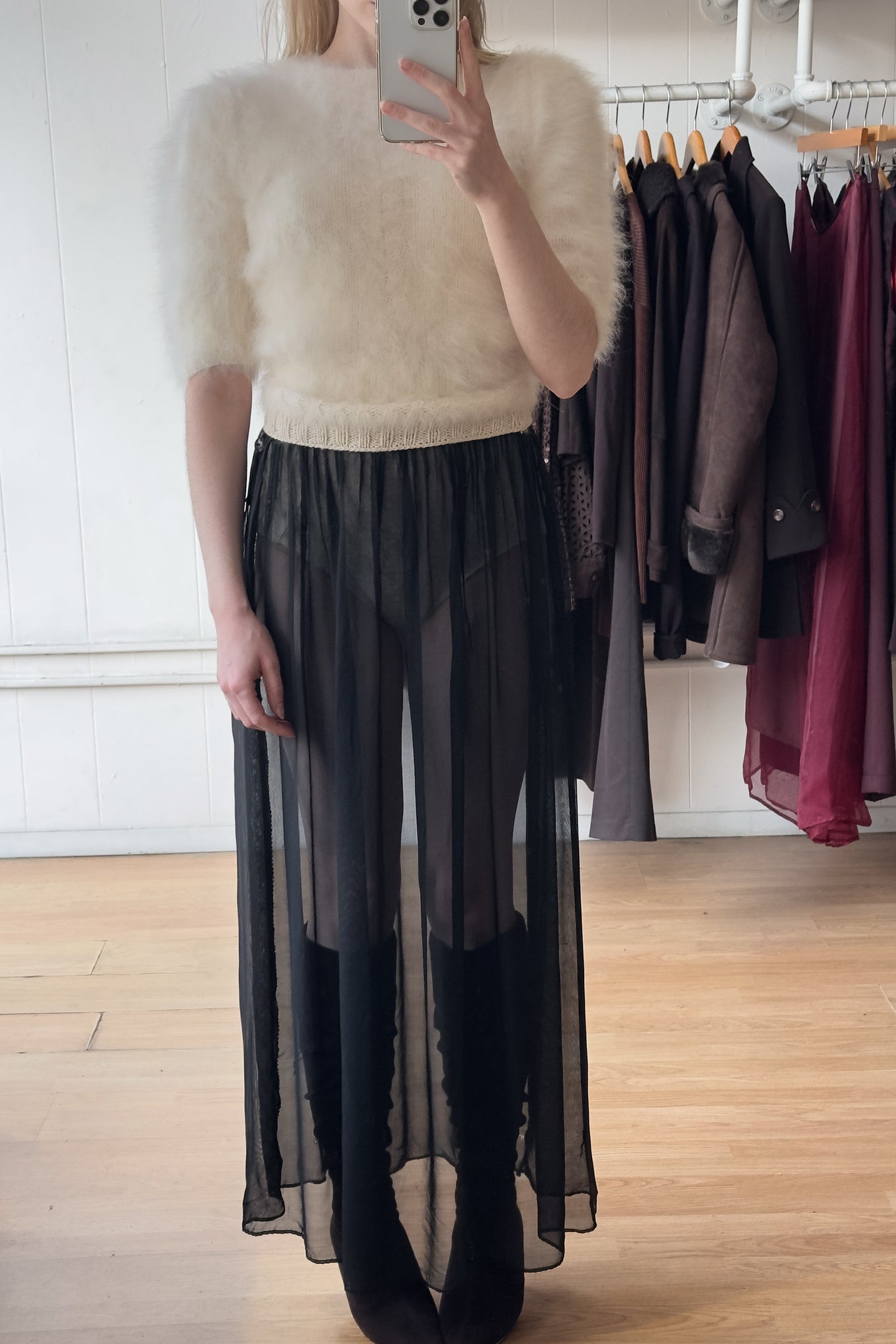 Antique Onyx Sheer Skirt | XS