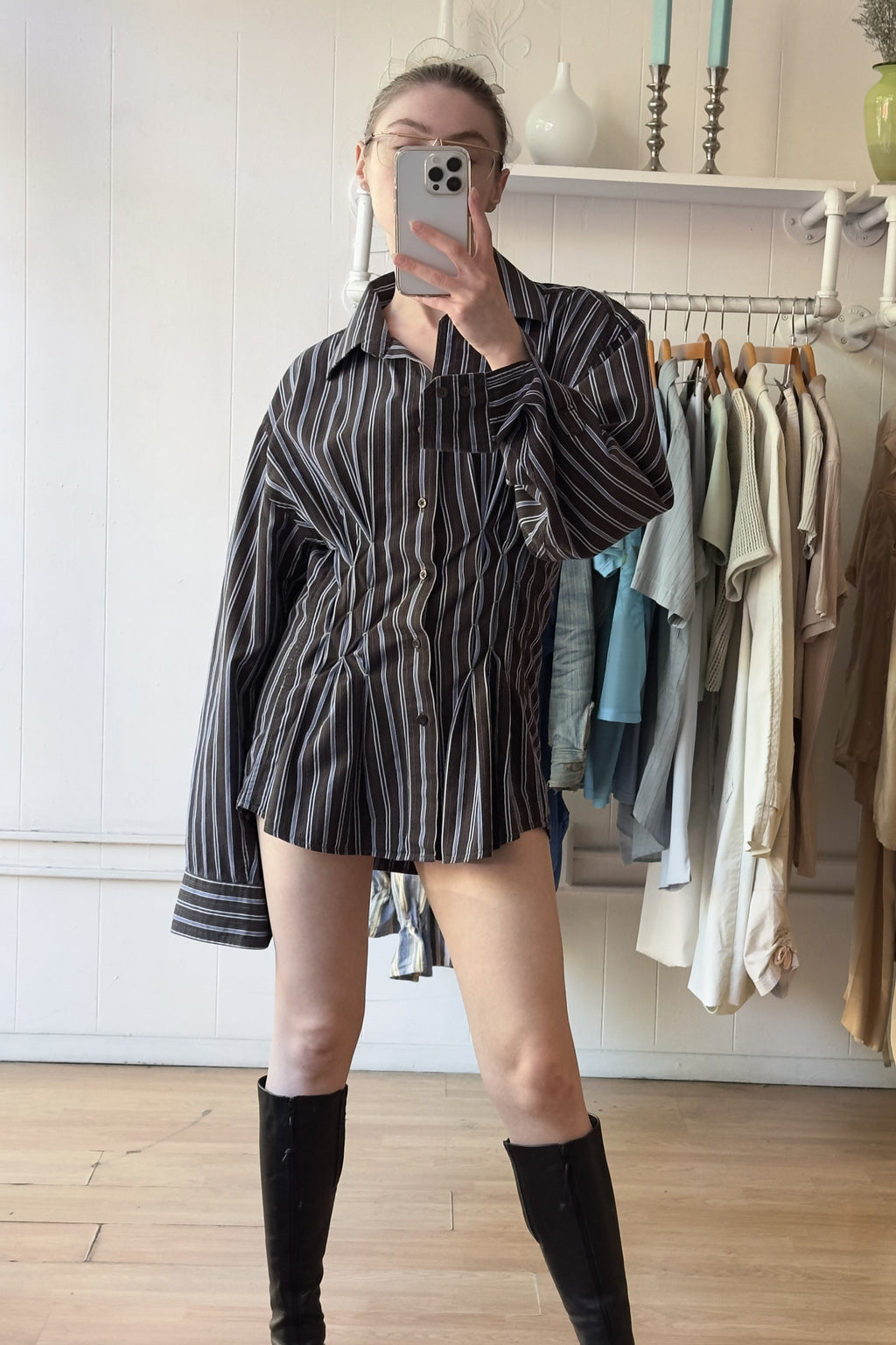 EDIT Hand-Smocked Stripe Shirt
