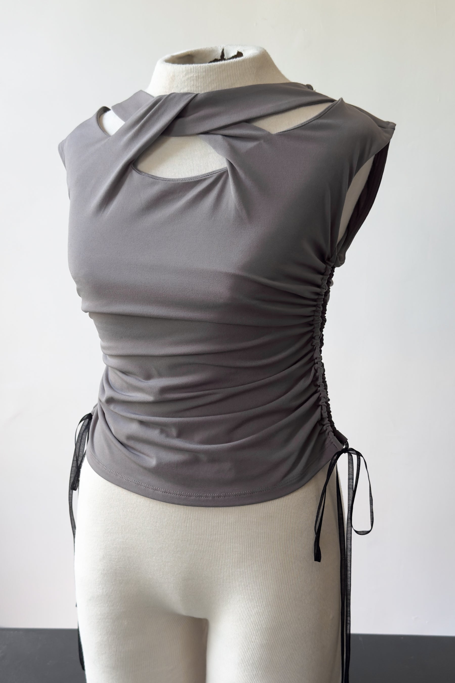 EDIT Ruched Cutout Top