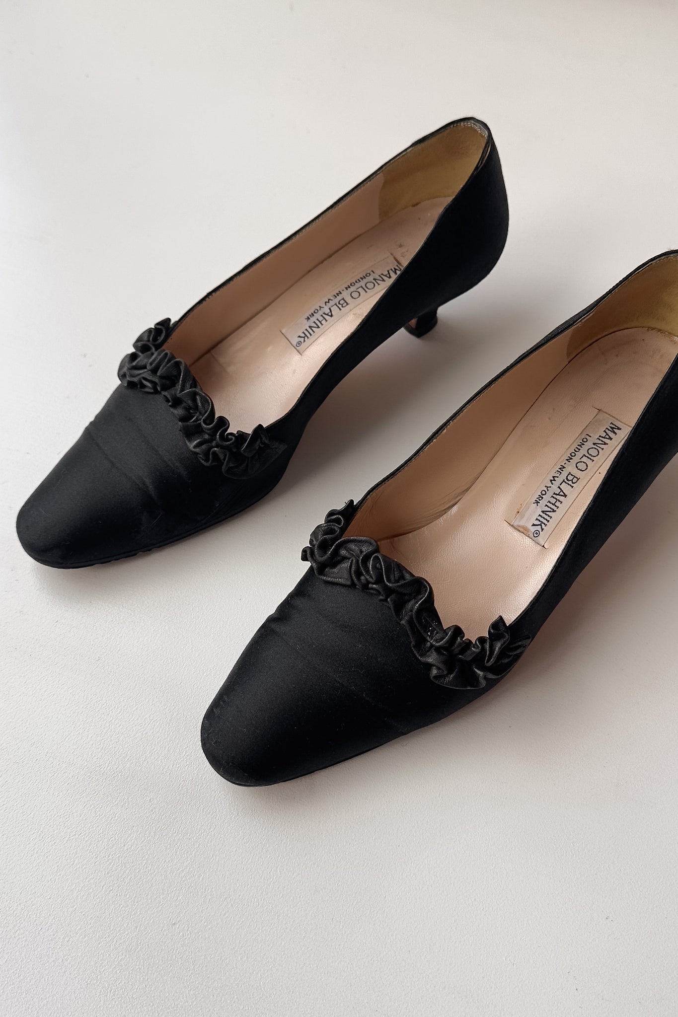 Manolo Satin + Leather Pumps | 7