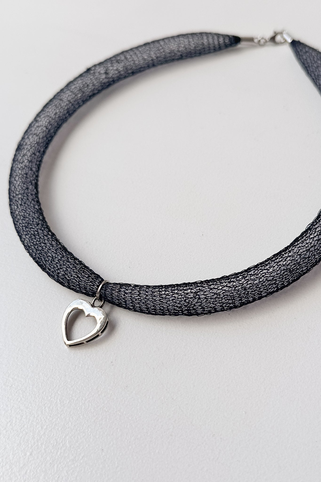 Mesh Sterling Heart Choker