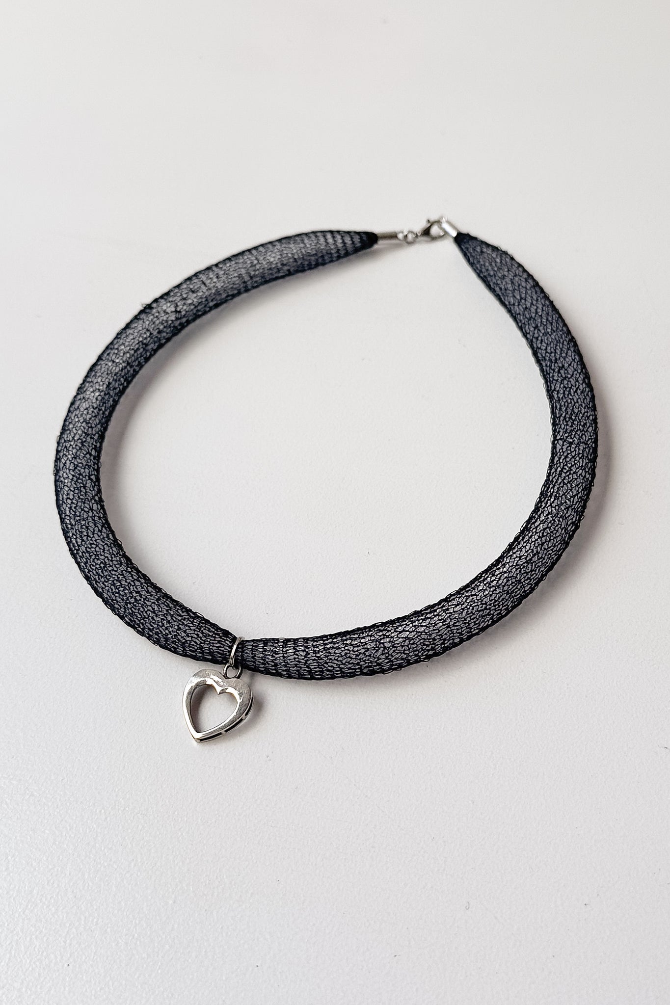 Mesh Sterling Heart Choker