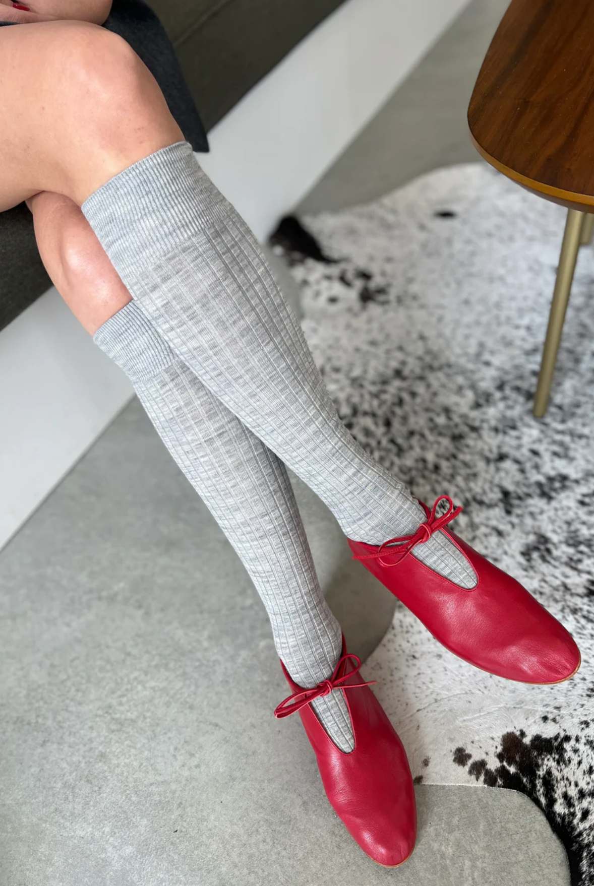 Merino Schoolgirl Socks / Grey