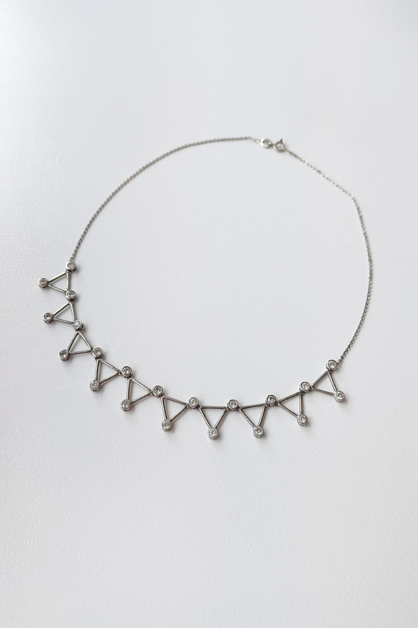 Sterling Rhinestone Bunting Necklace