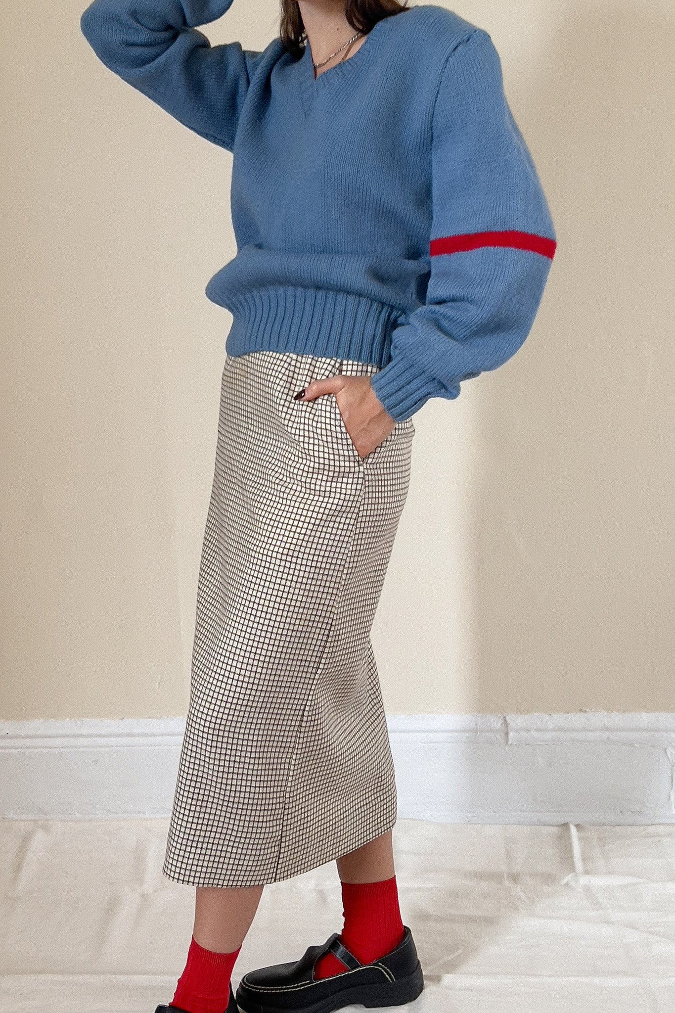 50s Handknit Service Stripe Sweater