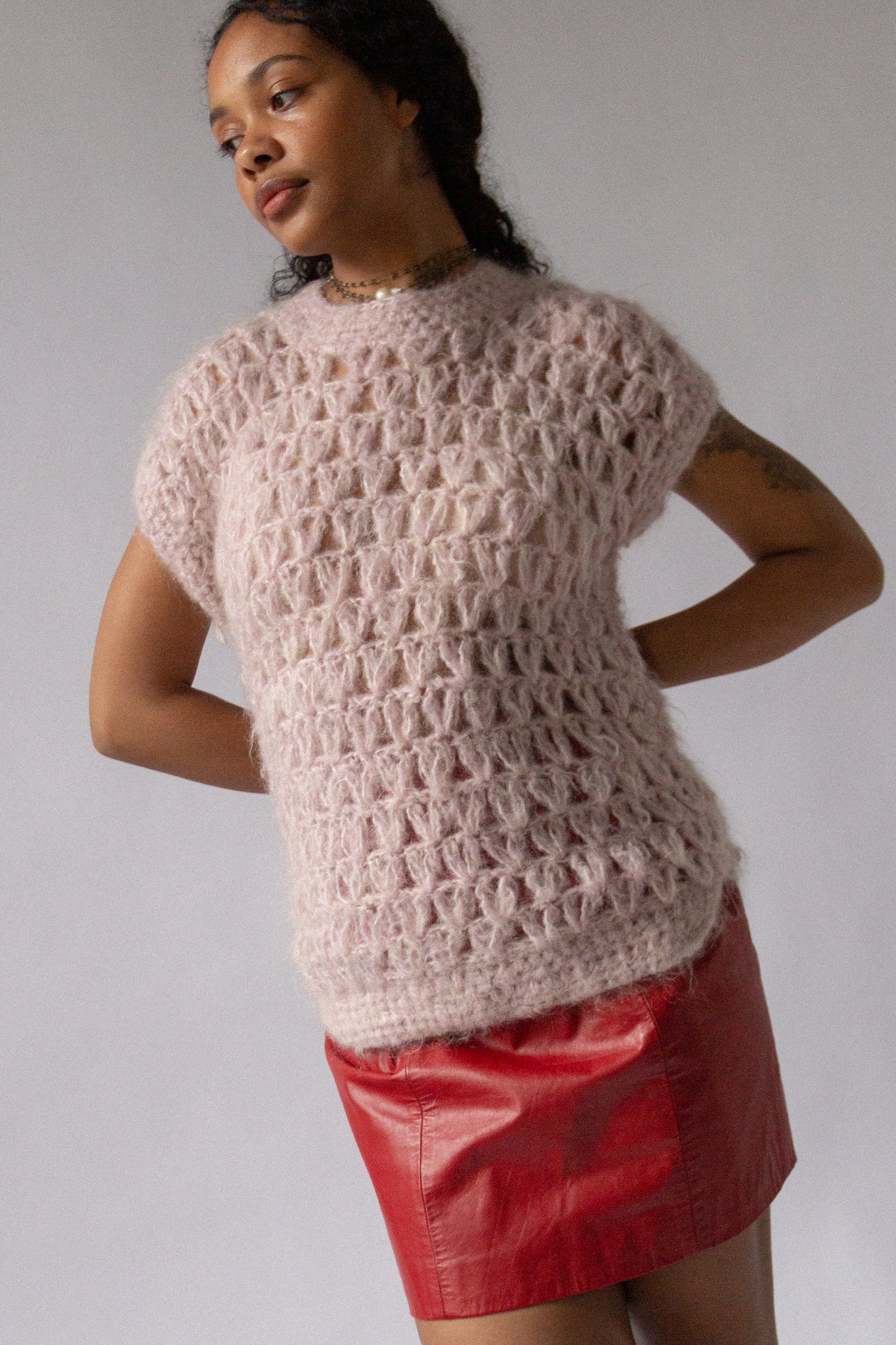 70s Mohair Crochet Cloud Top