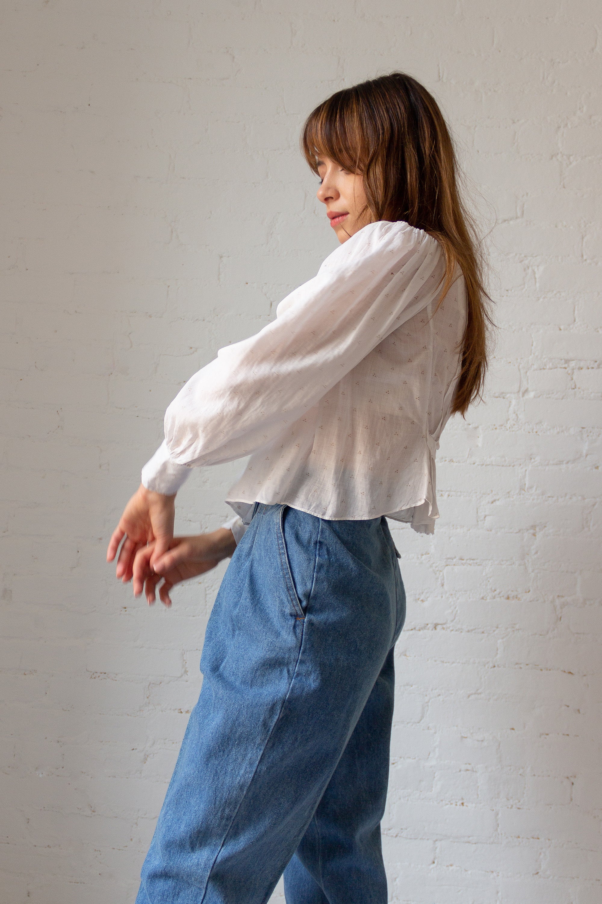 Antique Edwardian Cotton Lawn Blouse