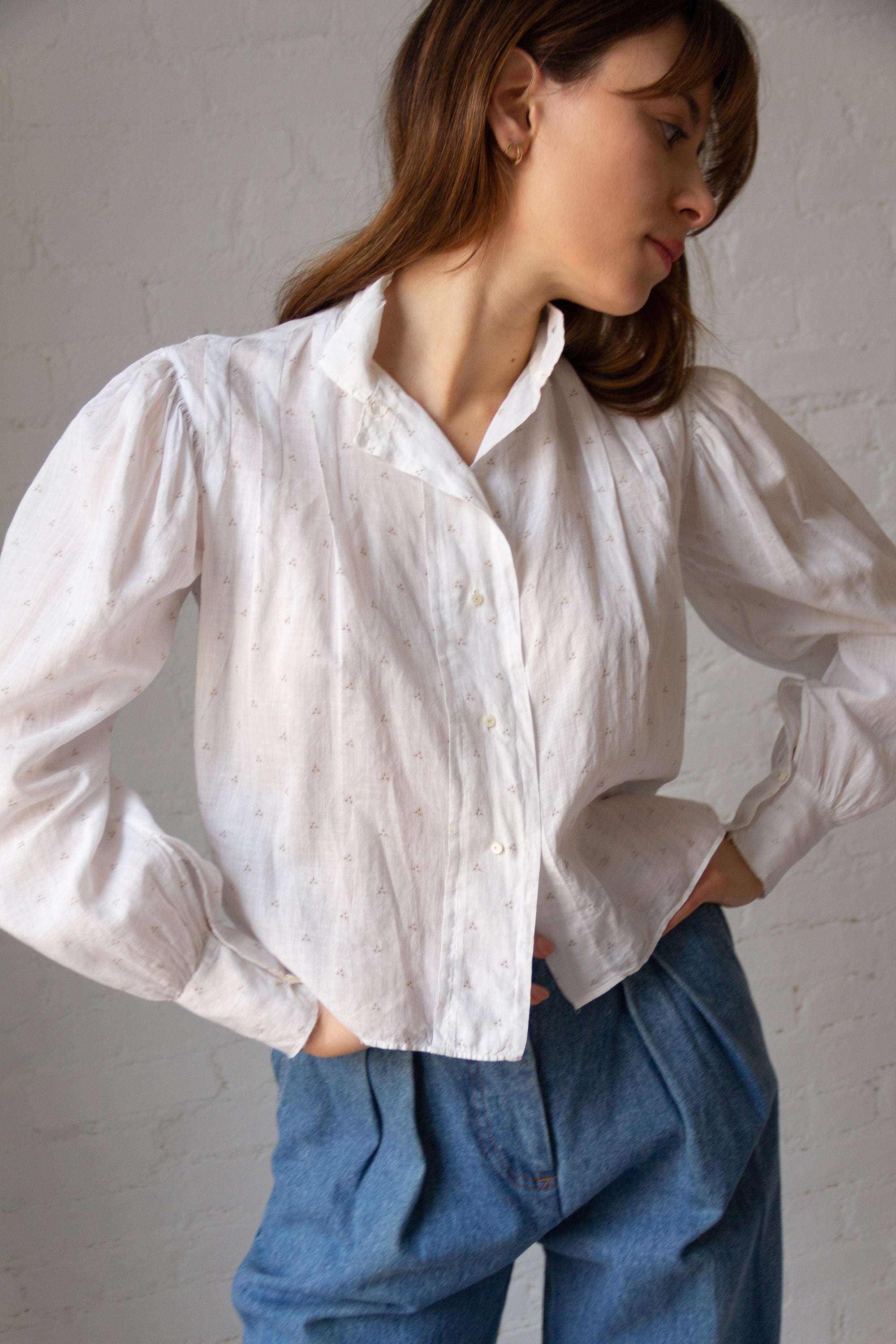 Antique Edwardian Cotton Lawn Blouse