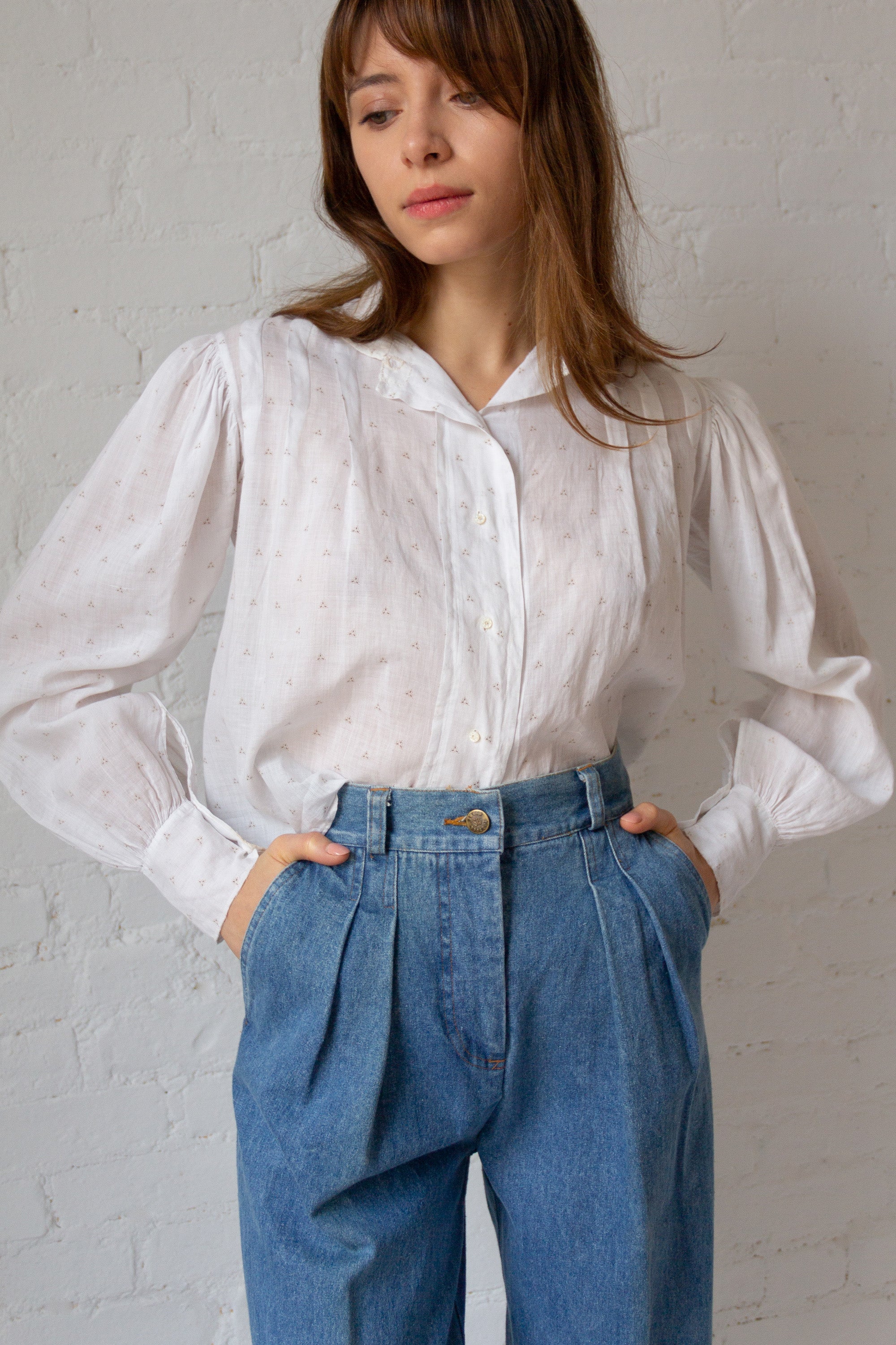 Antique Edwardian Cotton Lawn Blouse