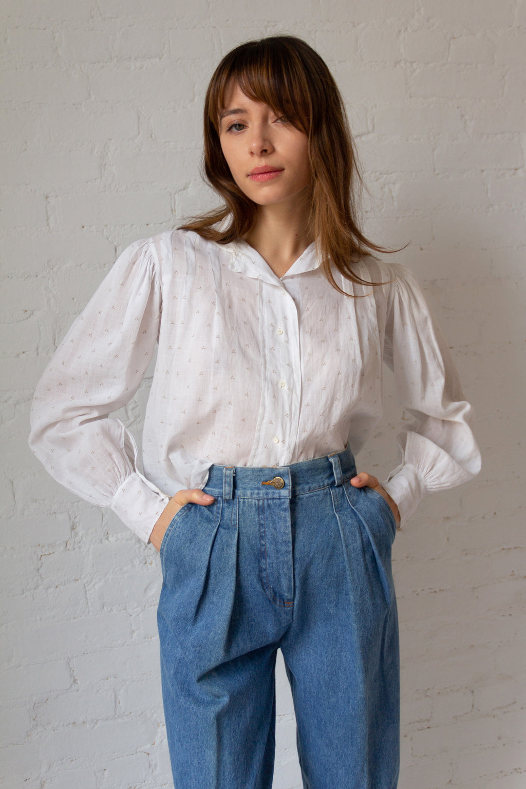 Antique Edwardian Cotton Lawn Blouse